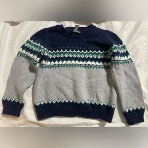 Janie & Jack Navy Gray Fairisle Sweater Size 4